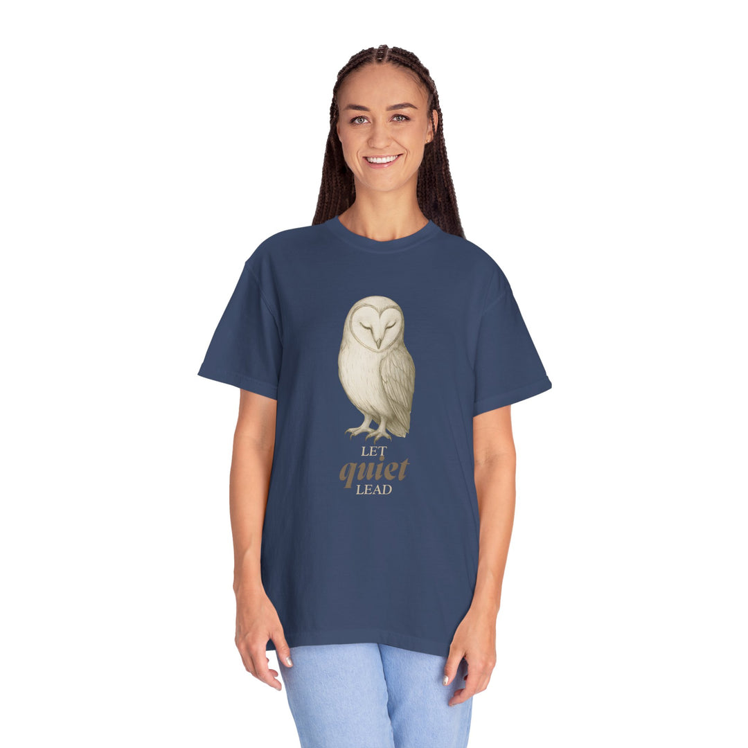 Let Quiet Lead – Owl | Calm & Centered | Sketch Series by Pure Perspective | Eco Friendly Graphic Tee