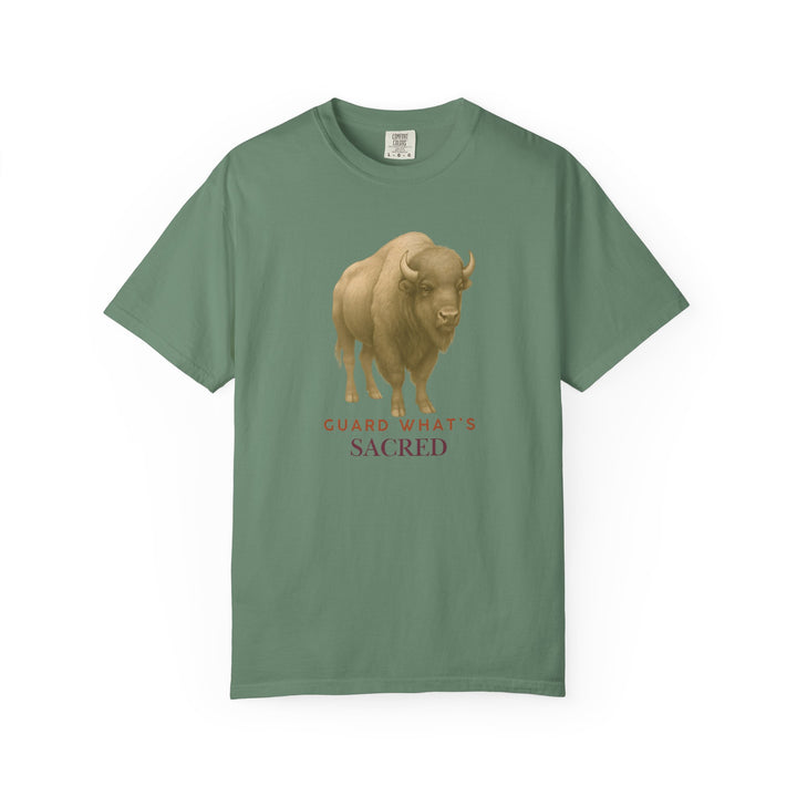 Guard What's Sacred – Bison | Connected & Compassionate | Sketch Series by Pure Perspective App | Eco Friendly Graphic Tee