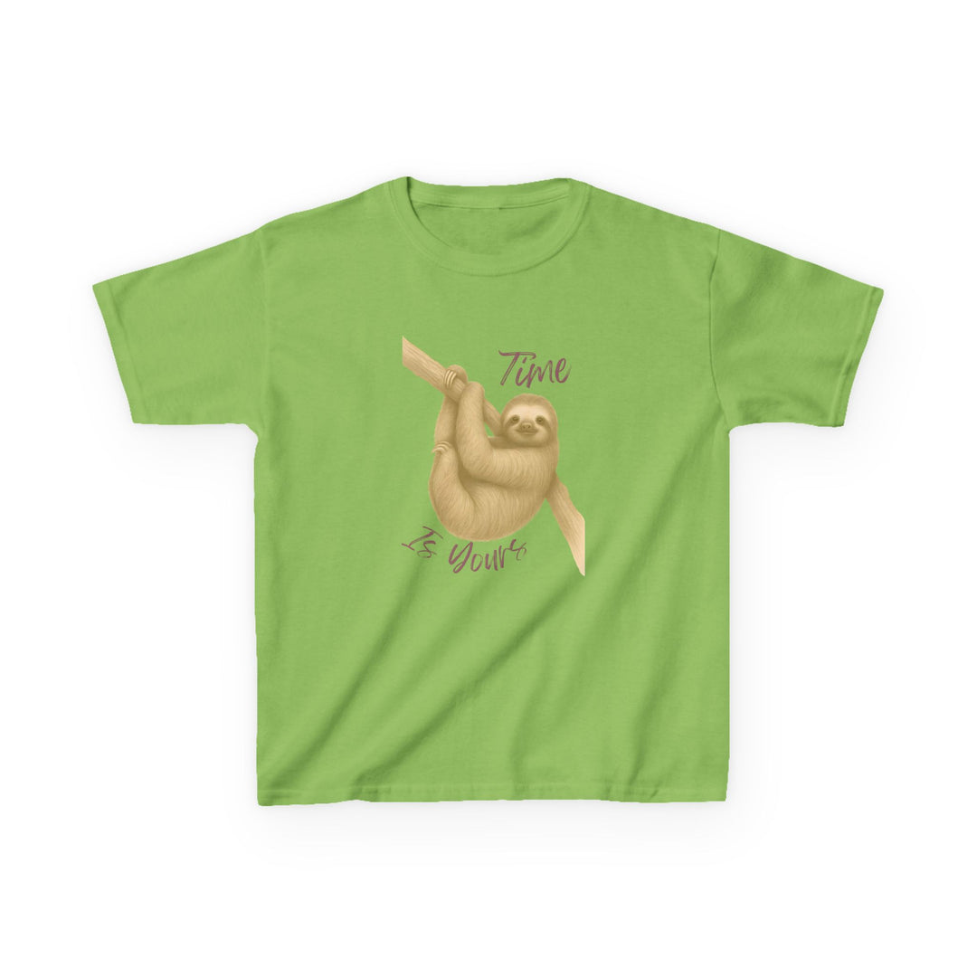 Kids Sloth Tee | "Time is Yours" | Sketch Design | Eco-Conscious | Patient & Peaceful