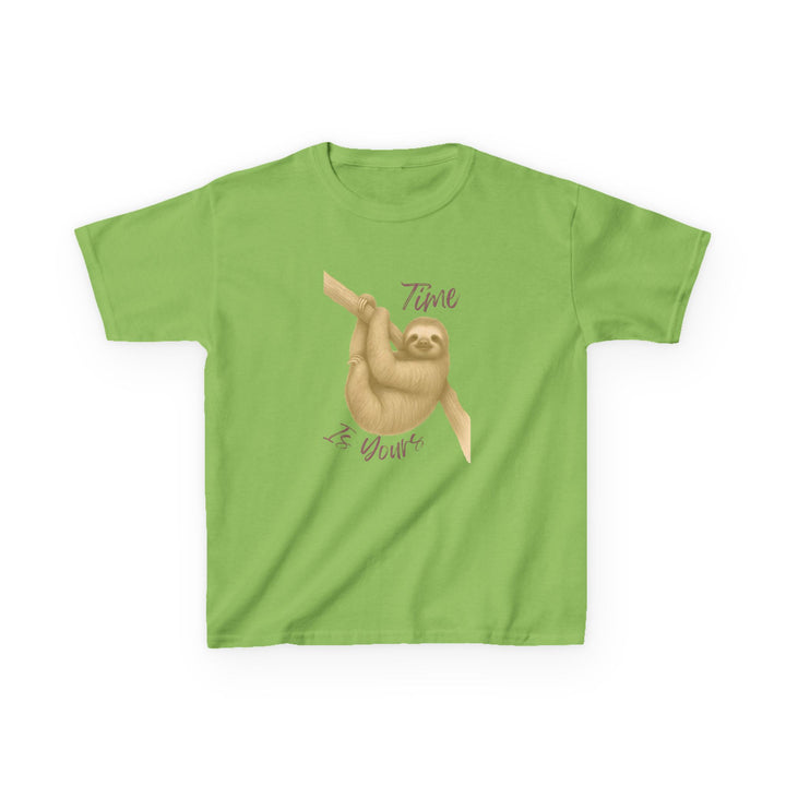 Kids Sloth Tee | "Time is Yours" | Sketch Design | Eco-Conscious | Patient & Peaceful