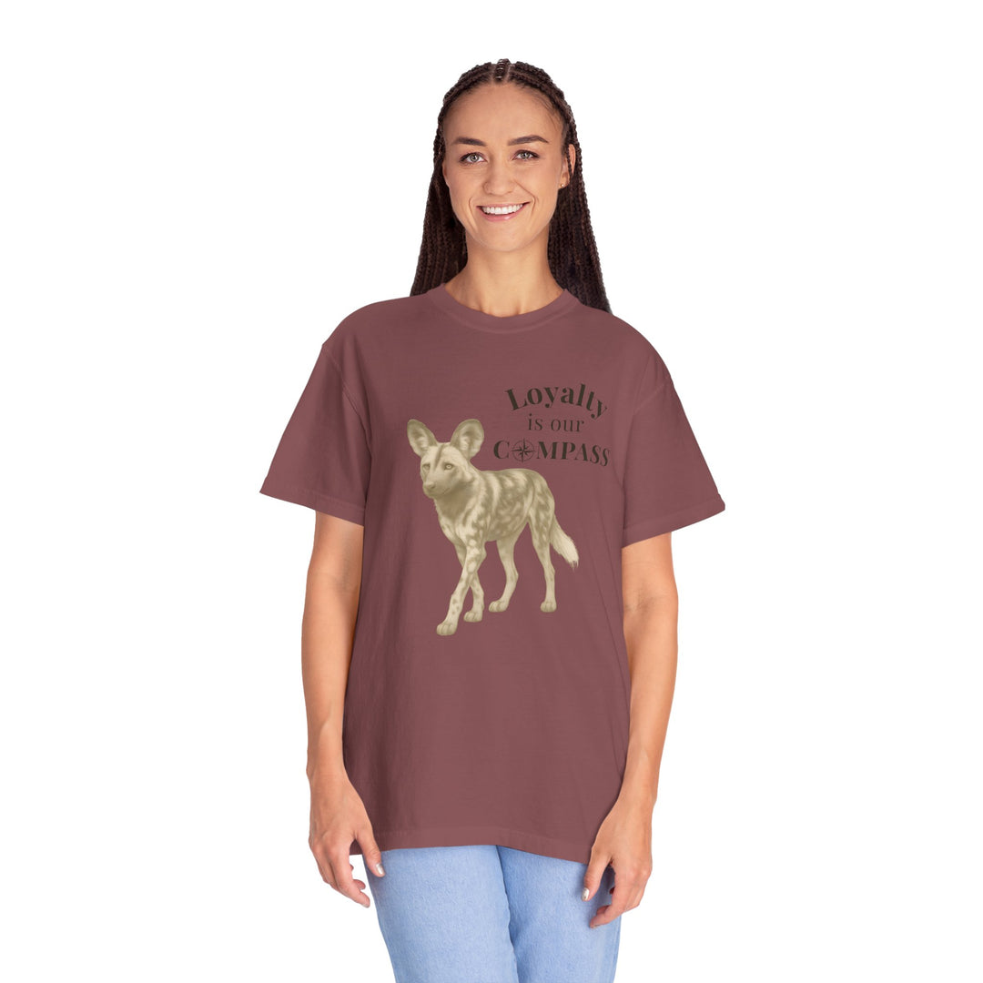 Loyalty Is Our Compass – African Wild Dog | Empowered & Bold | Sketch Series by Pure Perspective | Eco Friendly Graphic Tee