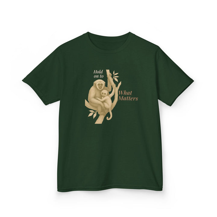Kids Gibbon and Baby Tee | "Hold on to What Matters" | Sketch Design | Eco-Conscious | Connected & Compassionate