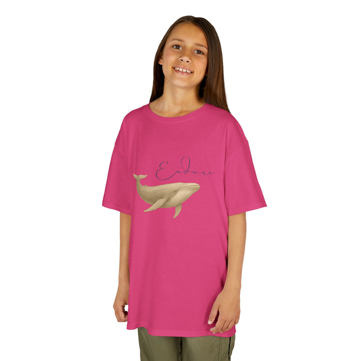 Kids Blue Whale Tee | "Endure" | Sketch Design | Eco-Conscious | Connected & Compassionate