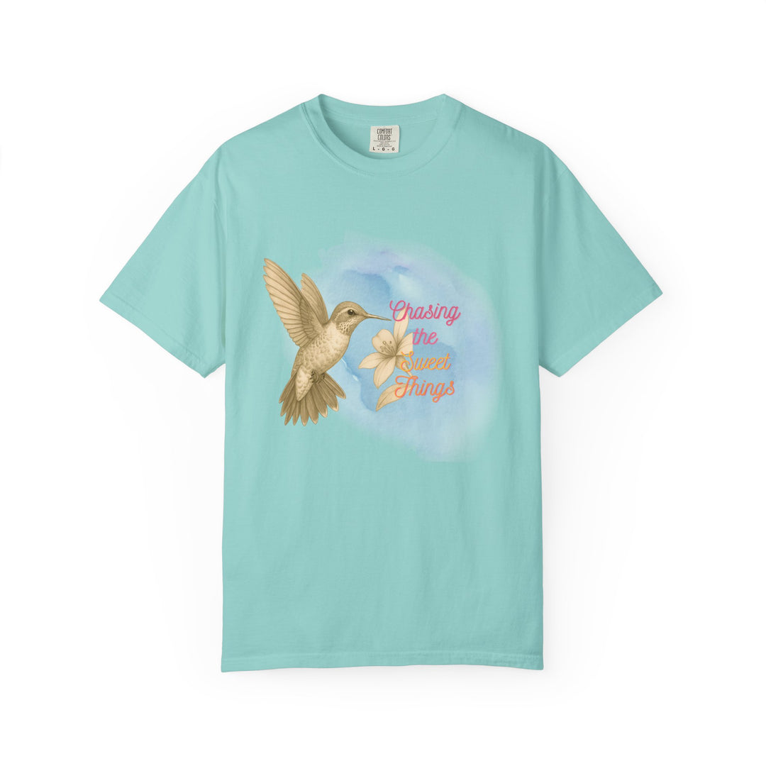Chasing the Sweet Things – Hummingbird | Hopeful & Healing | Sketch Series by Pure Perspective | Eco Friendly Graphic Tee