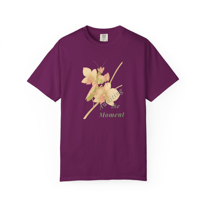 Awaiting the Moment – Orchid Mantis | Reflective & Wise | Sketch Series by Pure Perspective App | Eco Friendly Graphic Tee