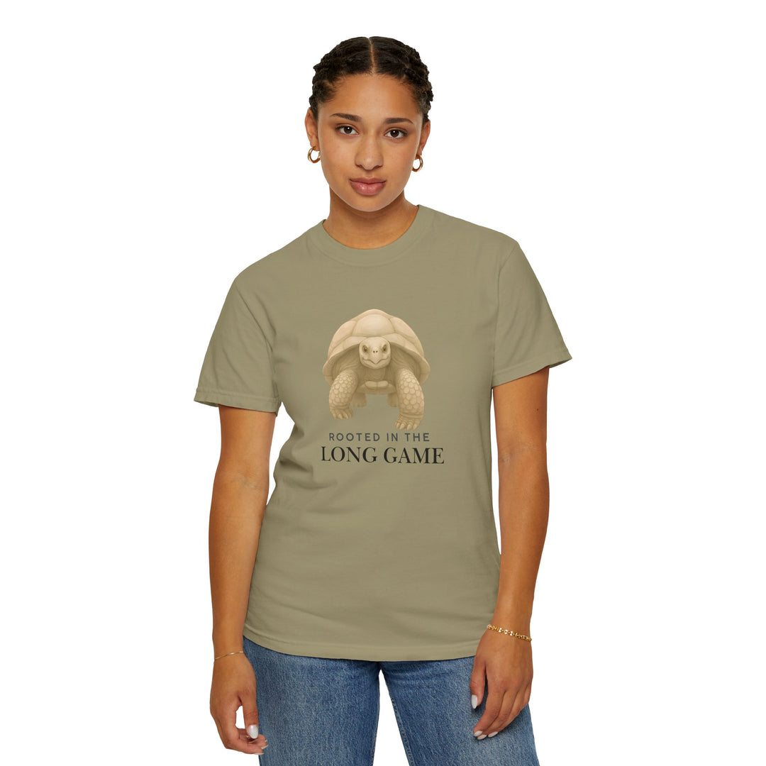 Rooted in the Long Game – Giant Tortoise | Grounded & Gentle | Sketch Series by Pure Perspective | Eco Friendly Graphic Tee
