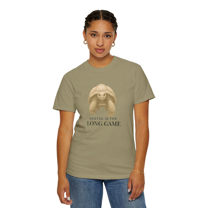 Rooted in the Long Game – Giant Tortoise | Grounded & Gentle | Sketch Series by Pure Perspective | Eco Friendly Graphic Tee