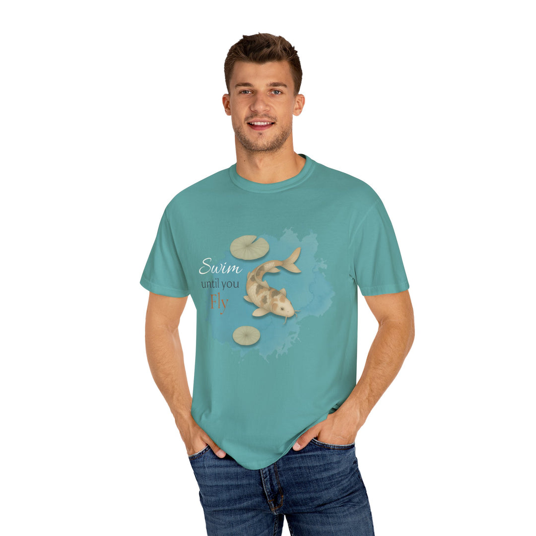 Swim Until You Fly – Koi Fish | Hopeful & Healing | Sketch Series by Pure Perspective App | Eco Friendly Graphic Tee