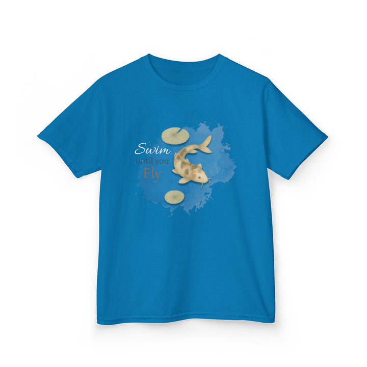 Kids Koi Fish Tee | "Swim Until You Fly" | Sketch Design | Eco-Conscious | Hopeful & Healing