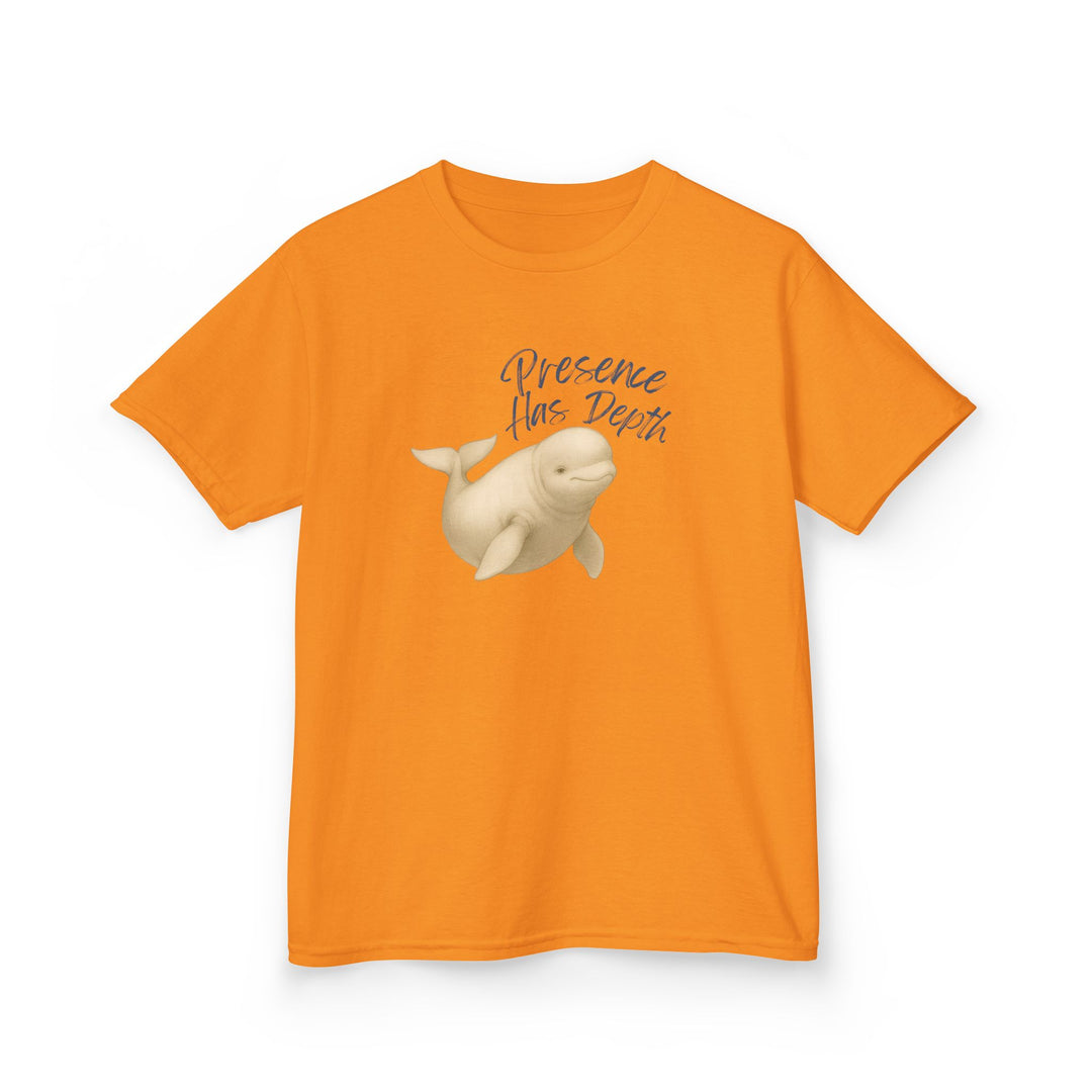 Kids Beluga Whale Tee | "Be Present" | Sketch Design | Eco-Conscious | Grounded & Gentle