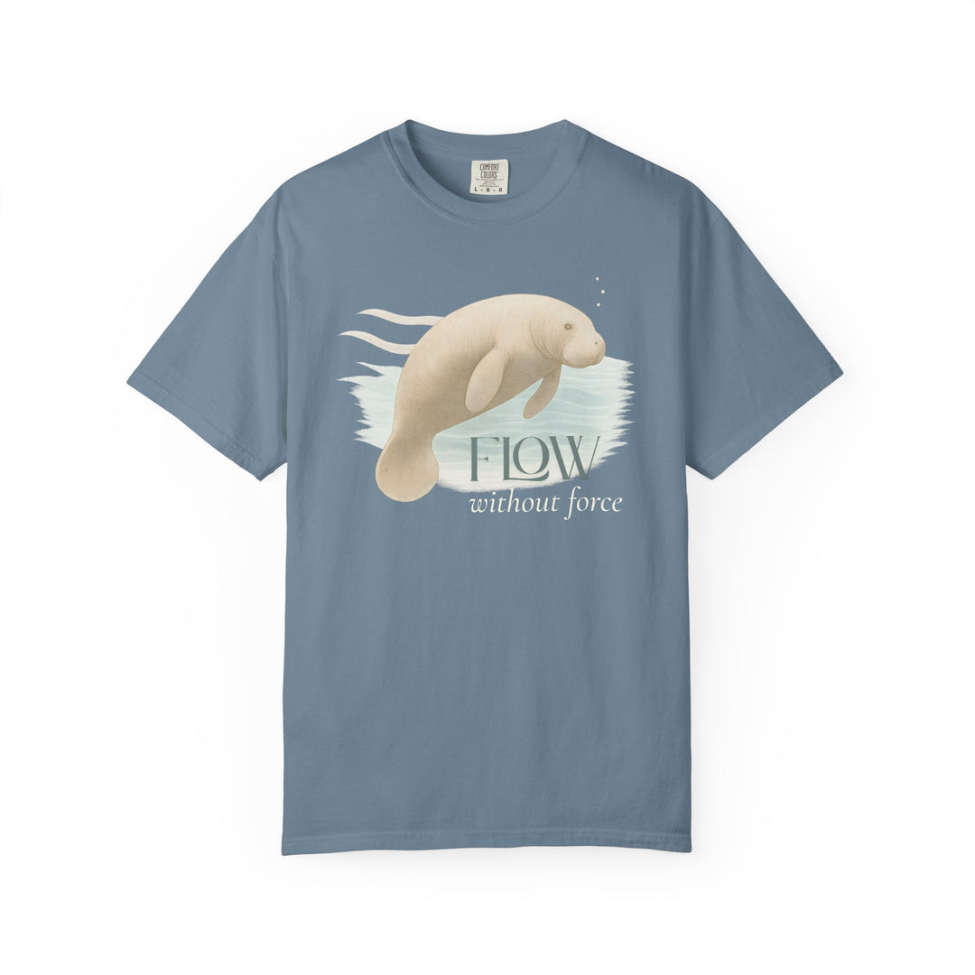 Flow Without Force – Manatee | Calm & Centered | Sketch Series by Pure Perspective | Eco Friendly Graphic Tee