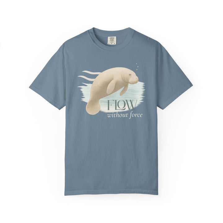 Flow Without Force – Manatee | Calm & Centered | Sketch Series by Pure Perspective | Eco Friendly Graphic Tee