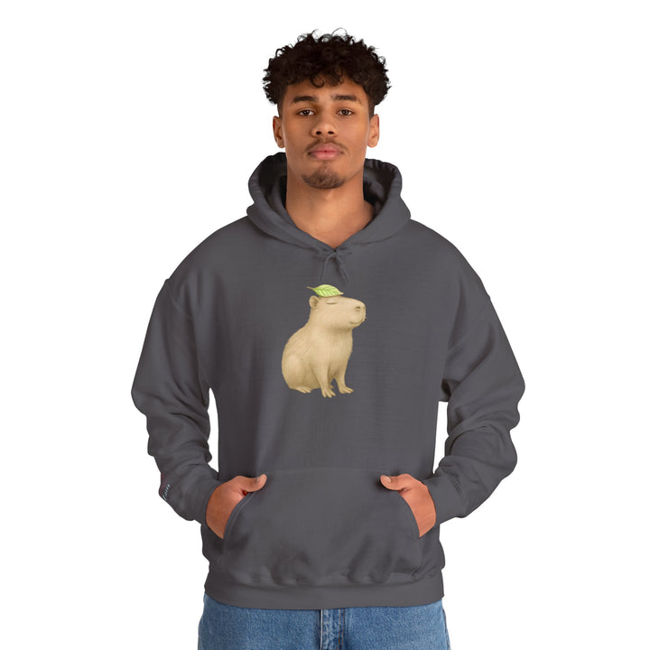 I Rest Therefore I Am – Capybara Edition | Grounded & Gentle Series | Unisex Heavy Blend™ Hooded Sweatshirt | Eco-Friendly Apparel