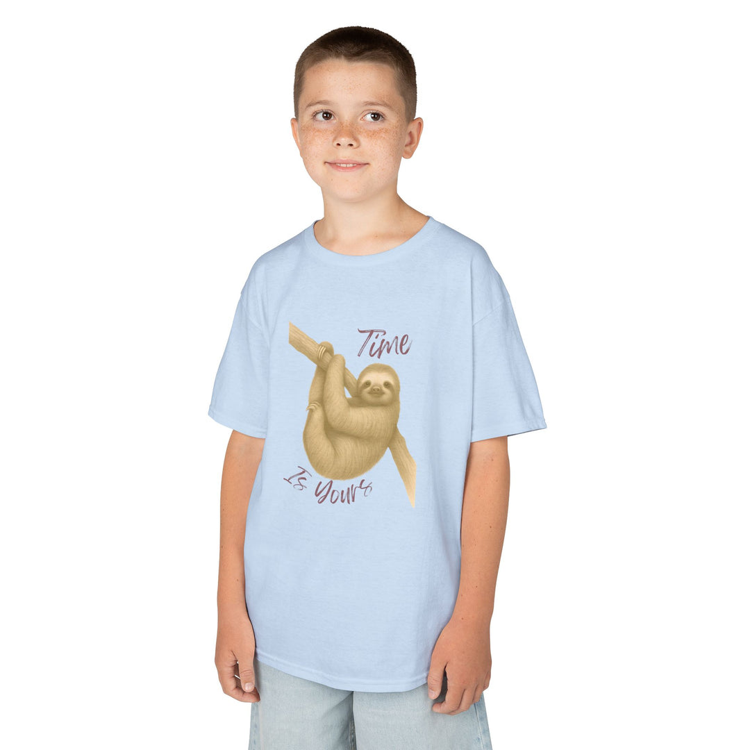 Kids Sloth Tee | "Time is Yours" | Sketch Design | Eco-Conscious | Patient & Peaceful