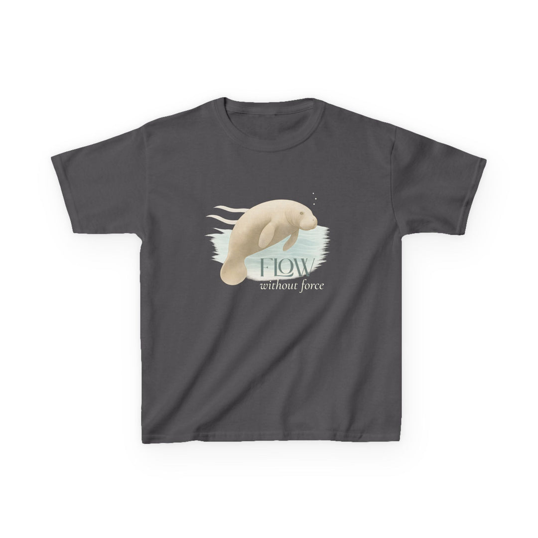Kids Manatee Tee | "Go with the Flow" | Sketch Design | Eco-Conscious | Calm & Centered