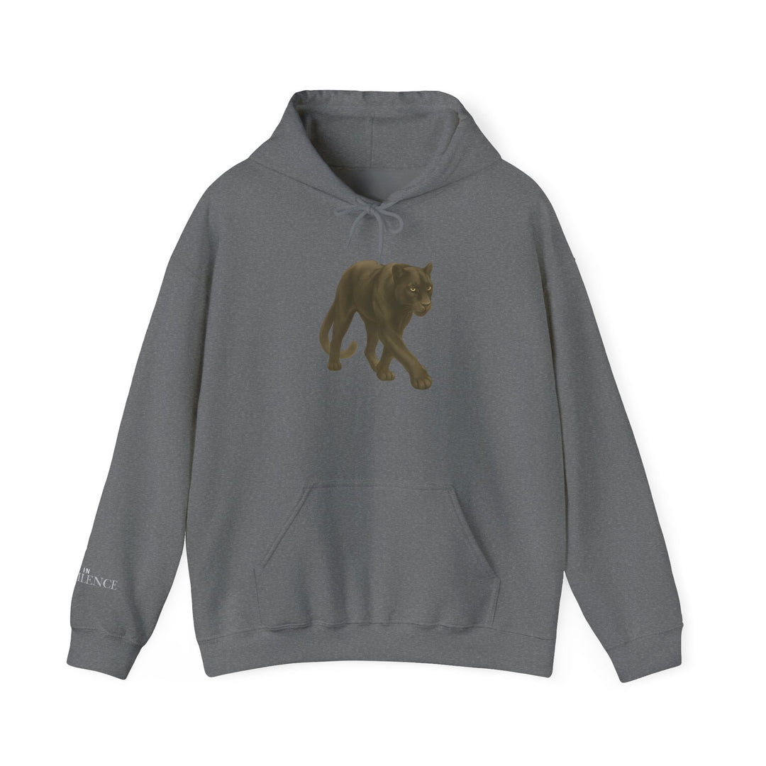 Wait in Silence – Jaguar Edition | Reflection & Wise Series | Unisex Heavy Blend™ Hooded Sweatshirt | Eco-Friendly Apparel