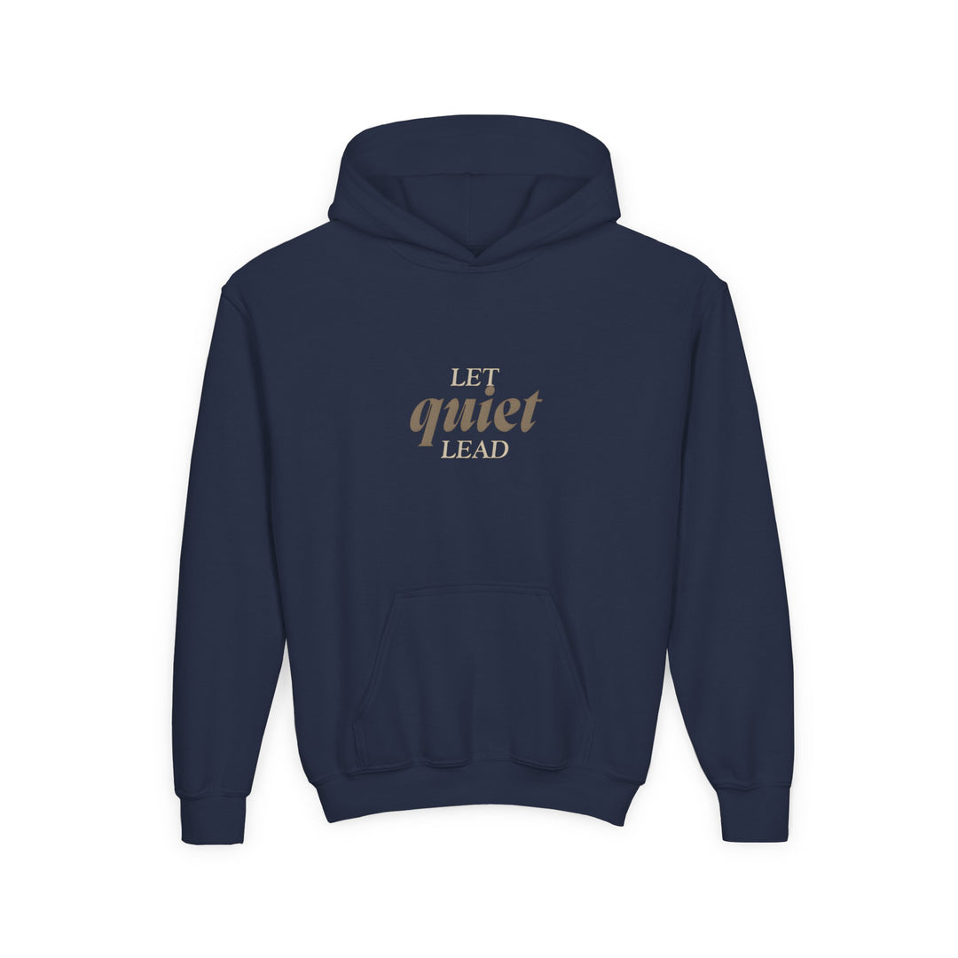 Kids Barn Owl "Let Quiet Lead" Heavy Blend Hoodie | Back Print Design | Calm & Centered | Inspirational Message
