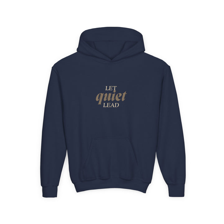 Kids Barn Owl "Let Quiet Lead" Heavy Blend Hoodie | Back Print Design | Calm & Centered | Inspirational Message