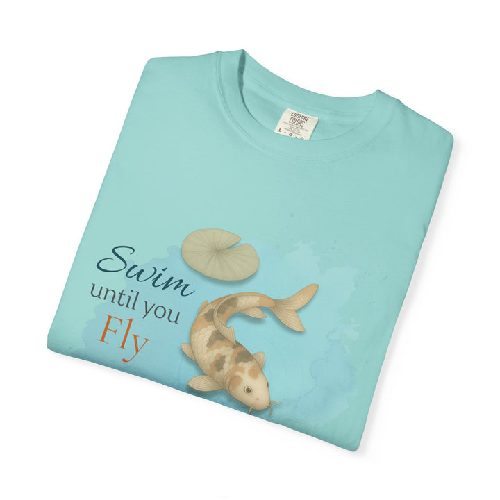 Swim Until You Fly – Koi Fish | Hopeful & Healing | Sketch Series by Pure Perspective App | Eco Friendly Graphic Tee