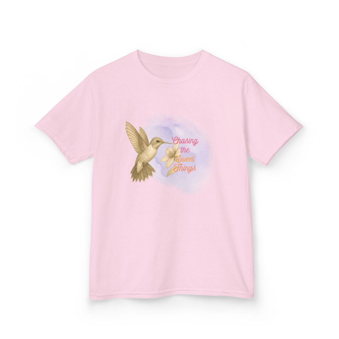 Kids Hummingbird Tee | Chasing the Sweet Things says "Look for Joy" | Sketch Design | Eco-Conscious | Hopeful & Healing