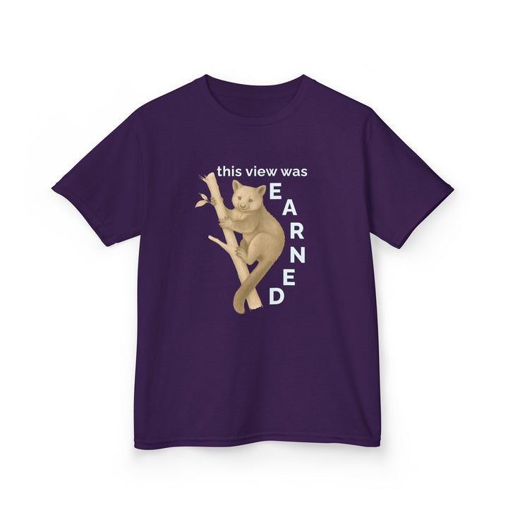 Kids Tree Kangaroo Tee | "This View Was Earned" | Sketch Design | Eco-Conscious | Joyful & Playful