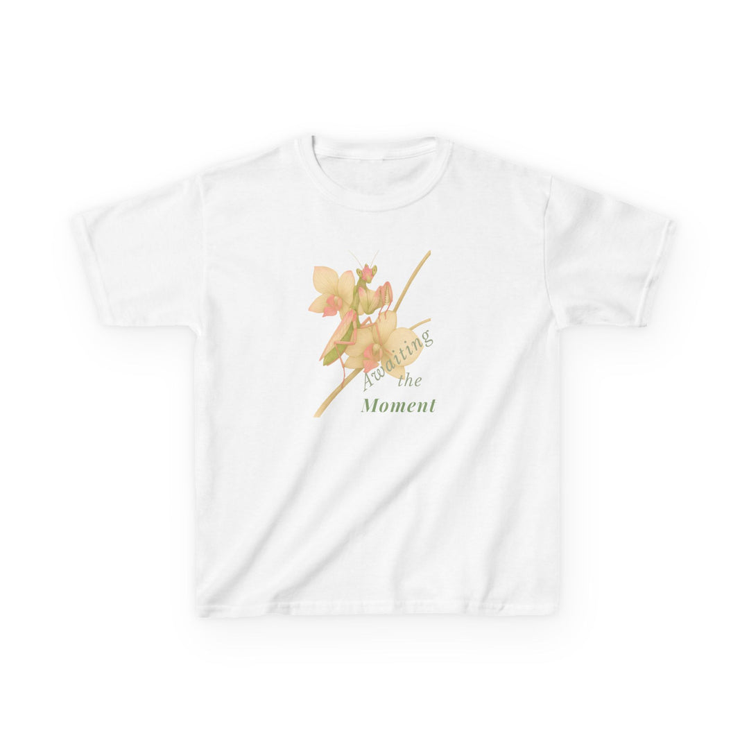 Kids Orchid Mantis Tee | "Awaiting the Moment" | Sketch Design | Eco-Conscious | Reflective & Wise