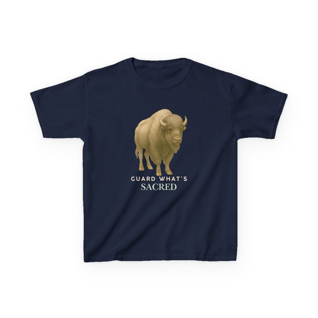 Kids Bison Tee | "Guard What's Sacred" | Sketch Design | Eco-Conscious | Connected & Compassionate