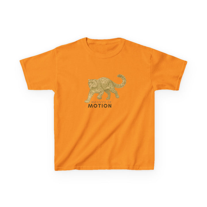 Kids Snow Leopard Tee | Mastery In Motion says "Practice Makes You Great" | Sketch Design | Eco-Conscious | Patient & Peaceful
