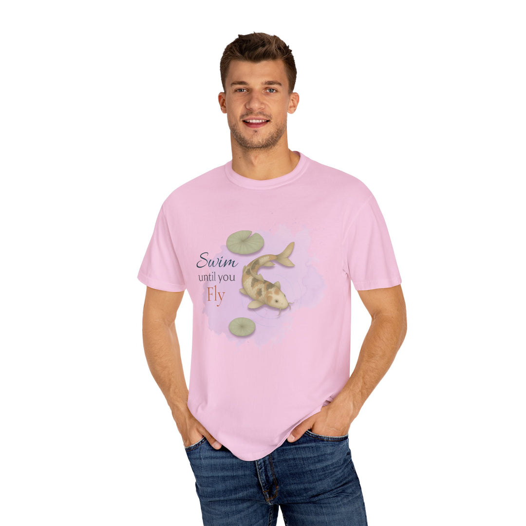 Swim Until You Fly – Koi Fish | Hopeful & Healing | Sketch Series by Pure Perspective App | Eco Friendly Graphic Tee