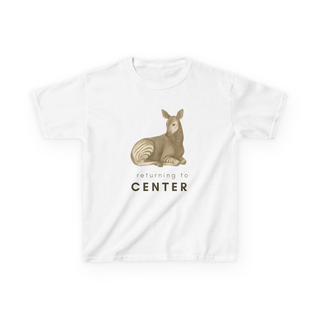 Kids Okapi Tee | "Returning to Center" | Sketch Design | Eco-Conscious | Calm & Centered