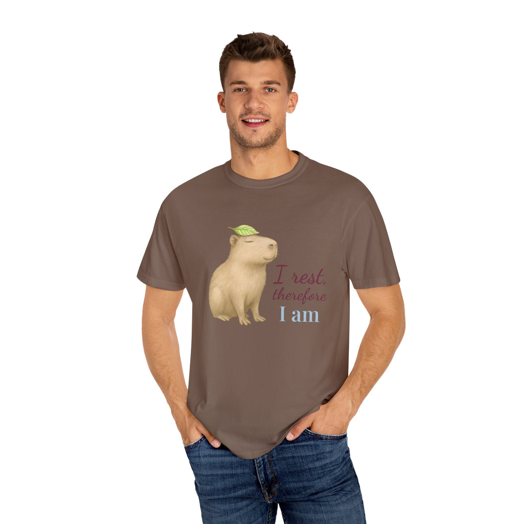 I Rest, Therefore I Am – Capybara | Grounded & Gentle | Sketch Series by Pure Perspective | Eco Friendly Graphic Tee