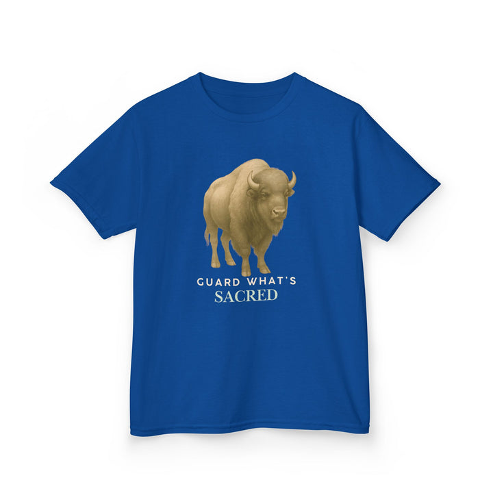 Kids Bison Tee | "Guard What's Sacred" | Sketch Design | Eco-Conscious | Connected & Compassionate
