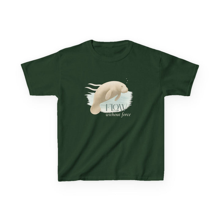 Kids Manatee Tee | "Go with the Flow" | Sketch Design | Eco-Conscious | Calm & Centered