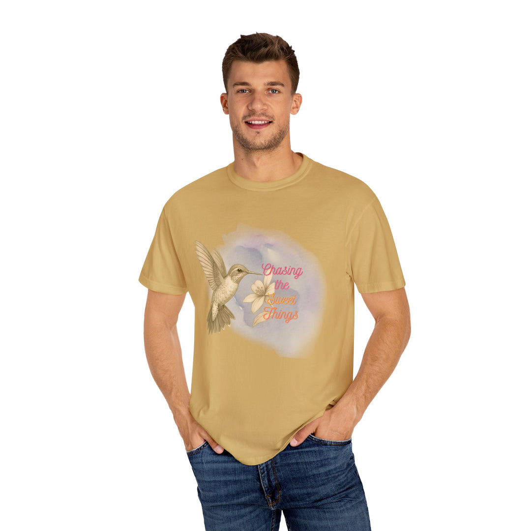 Chasing the Sweet Things – Hummingbird | Hopeful & Healing | Sketch Series by Pure Perspective | Eco Friendly Graphic Tee