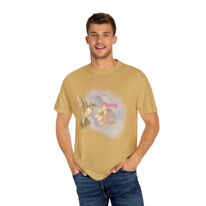 Chasing the Sweet Things – Hummingbird | Hopeful & Healing | Sketch Series by Pure Perspective | Eco Friendly Graphic Tee