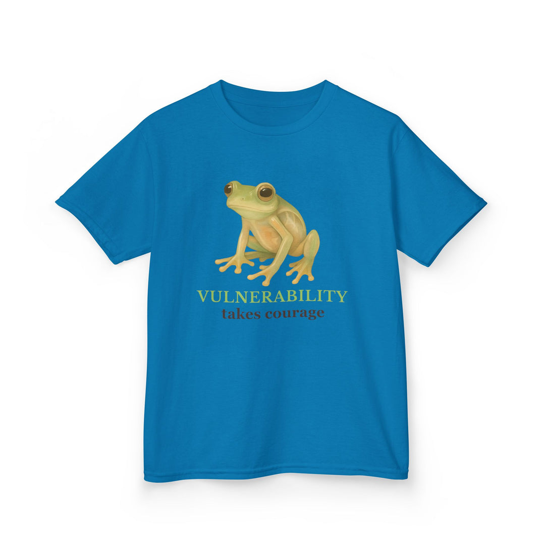 Kids Glass Frog Tee | "Vulnerability Takes Courage" | Sketch Design | Eco-Conscious | Hopeful & Healing