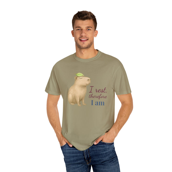 I Rest, Therefore I Am – Capybara | Grounded & Gentle | Sketch Series by Pure Perspective | Eco Friendly Graphic Tee