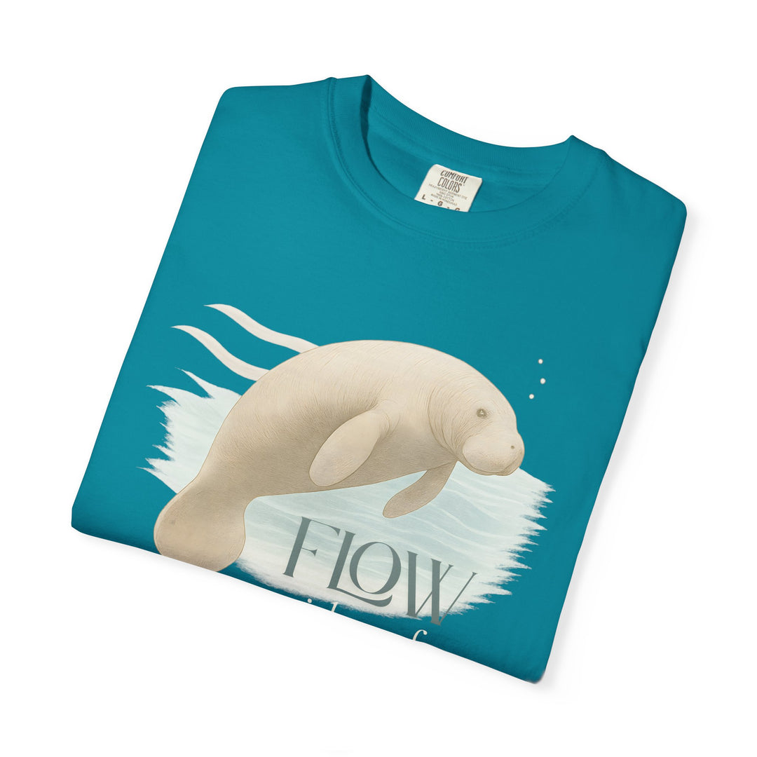 Flow Without Force – Manatee | Calm & Centered | Sketch Series by Pure Perspective | Eco Friendly Graphic Tee