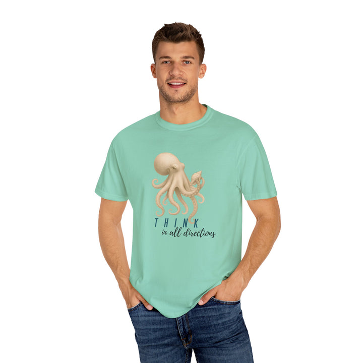 Think In All Directions – Octopus | Joyful & Playful | Sketch Series by Pure Perspective App | Eco Friendly Graphic Tee