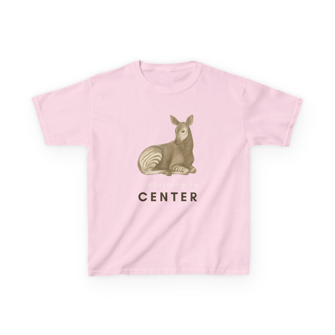 Kids Okapi Tee | "Returning to Center" | Sketch Design | Eco-Conscious | Calm & Centered