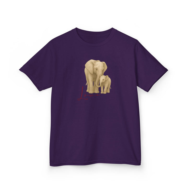 Kids Elephant with Calf Tee | "Love" | Sketch Design | Eco-Conscious | Connected & Compassionate