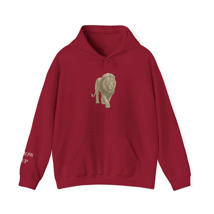 Show Up – Lion | Empowered & Bold Series | Unisex Heavy Blend™ Hooded Sweatshirt | Eco-Friendly Apparel