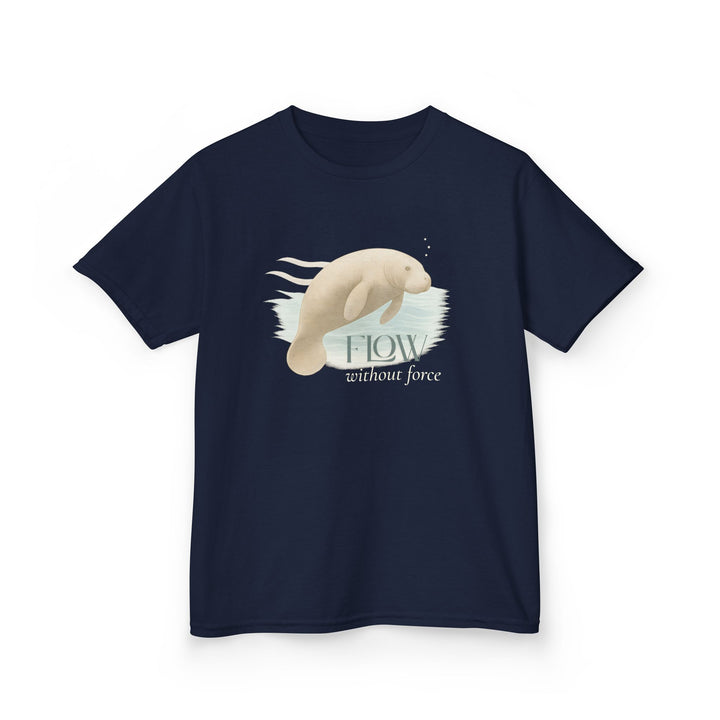 Kids Manatee Tee | "Go with the Flow" | Sketch Design | Eco-Conscious | Calm & Centered