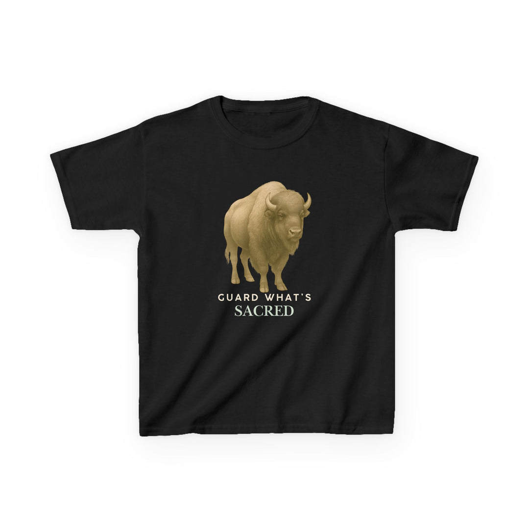 Kids Bison Tee | "Guard What's Sacred" | Sketch Design | Eco-Conscious | Connected & Compassionate