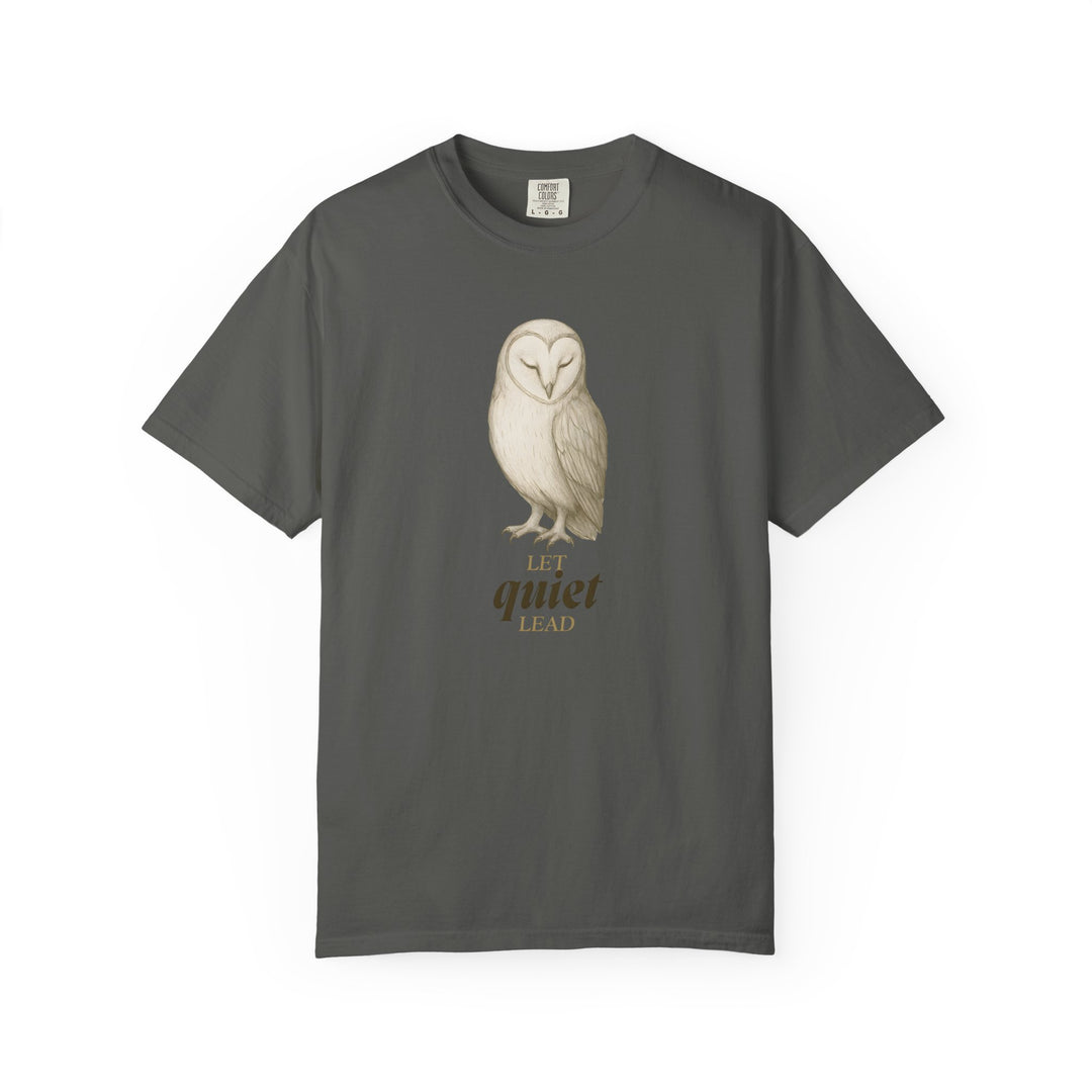 Let Quiet Lead – Owl | Calm & Centered | Sketch Series by Pure Perspective | Eco Friendly Graphic Tee
