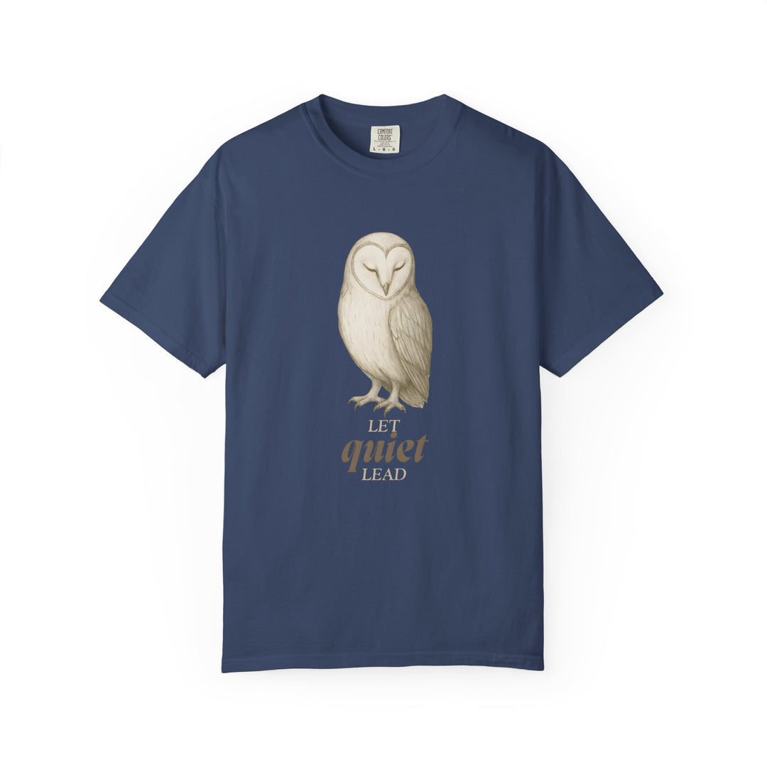 Let Quiet Lead – Owl | Calm & Centered | Sketch Series by Pure Perspective | Eco Friendly Graphic Tee
