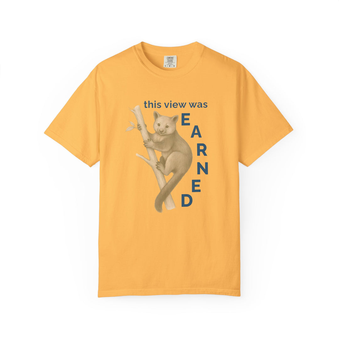 This View Was Earned – Tree Kangaroo | Joyful & Playful | Sketch Series by Pure Perspective | Eco Friendly Graphic Tee