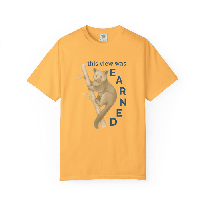 This View Was Earned – Tree Kangaroo | Joyful & Playful | Sketch Series by Pure Perspective | Eco Friendly Graphic Tee