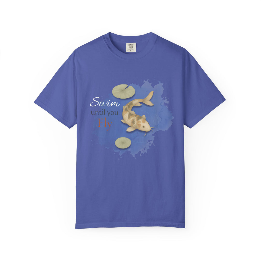 Swim Until You Fly – Koi Fish | Hopeful & Healing | Sketch Series by Pure Perspective App | Eco Friendly Graphic Tee