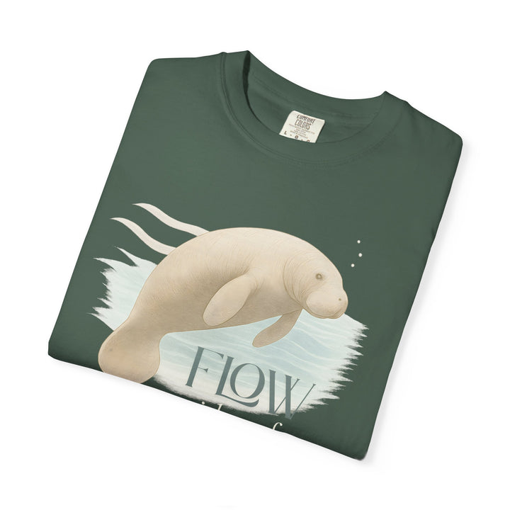 Flow Without Force – Manatee | Calm & Centered | Sketch Series by Pure Perspective | Eco Friendly Graphic Tee